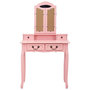 Voir la diapositive 4 : VIDAXL Ensemble de coiffeuse avec tabouret Rose 80x69x141 cm Paulownia