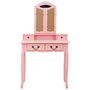 Voir la diapositive 4 : VIDAXL Ensemble de coiffeuse avec tabouret Rose 80x69x141 cm Paulownia