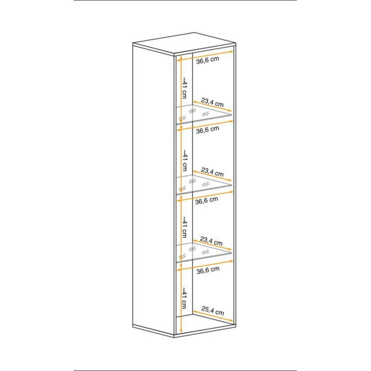 Paris Prix Vitrine LED Murale Design  Fly II  170cm Noir & Blanc