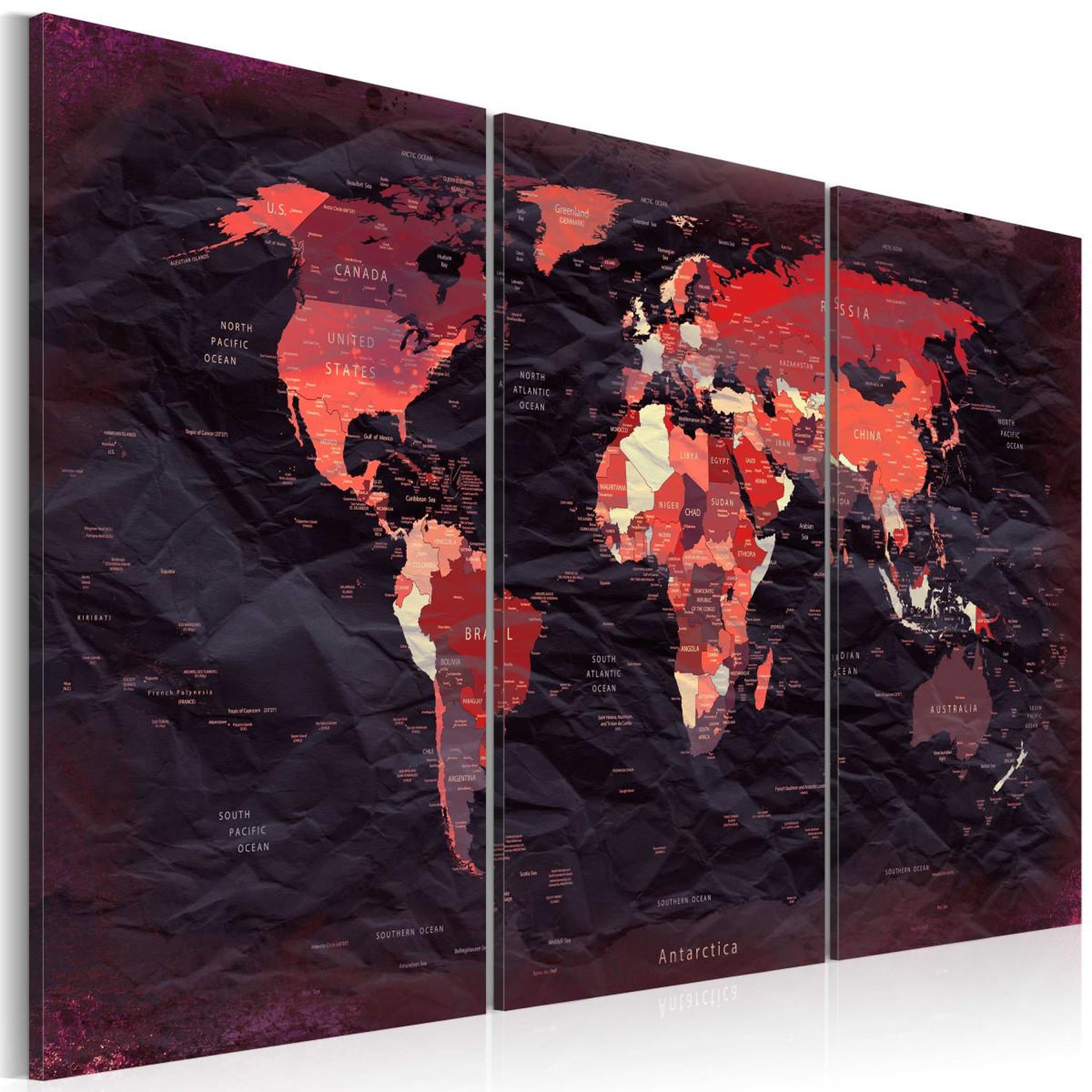 Voir la diapositive 1 : Paris Prix Tableau imprimé  plan of the world
