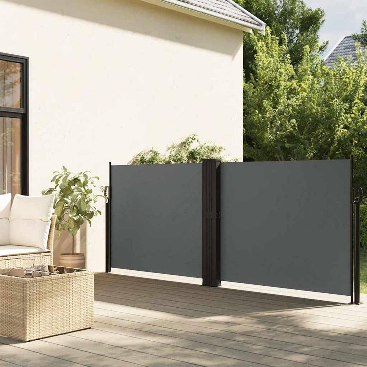 VIDAXL Auvent lateral retractable anthracite 100x1000 cm