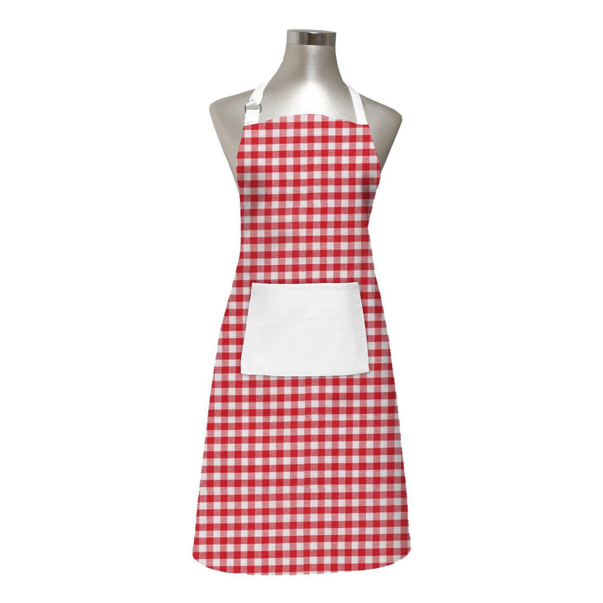 SOLEIL D'OCRE Tablier de cuisine en coton 60X80 cm VICHY rouge, par soleil d'ocre