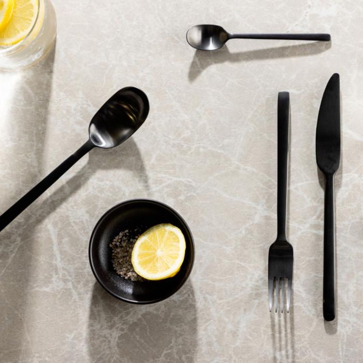 Paris Prix Ménagère en Inox 24 Pièces  Wabi  22cm Noir