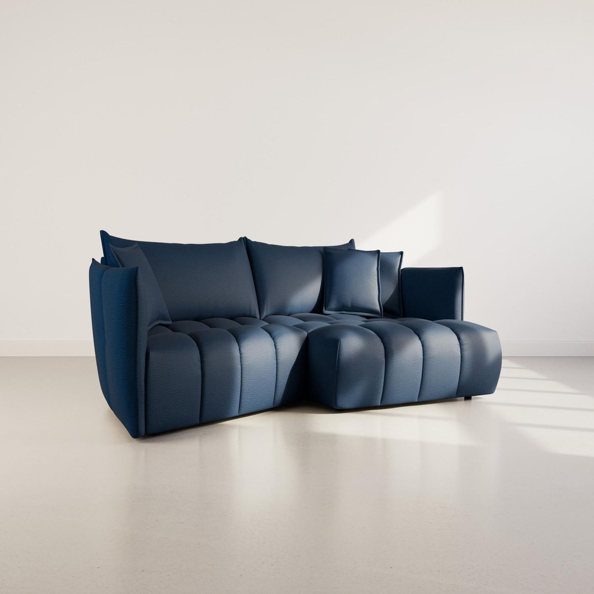 LISA DESIGN Cassiopee - canapé d'angle droit 4 places en tissu texturé