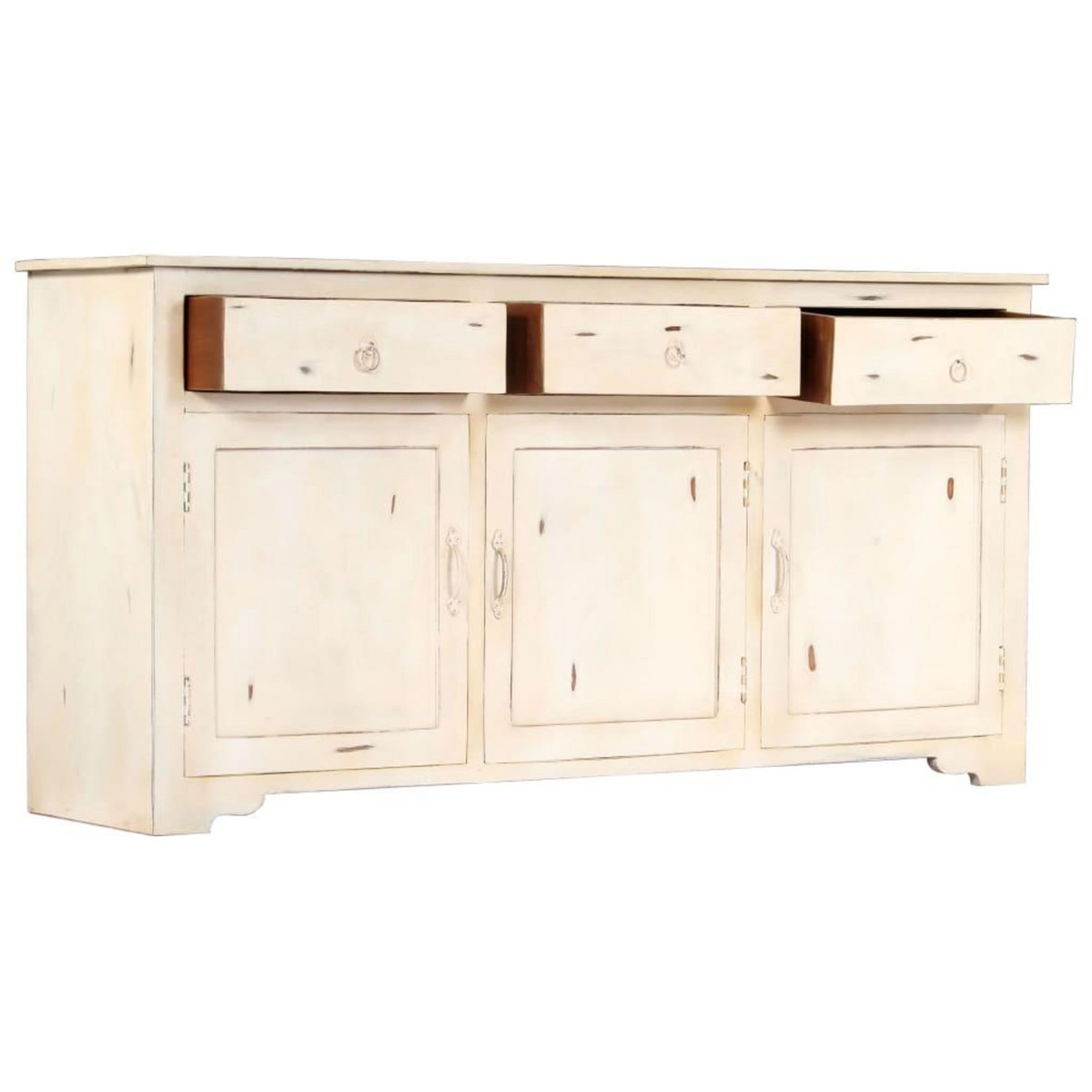 VIDAXL Buffet Blanc 160x40x80 cm Bois de manguier massif