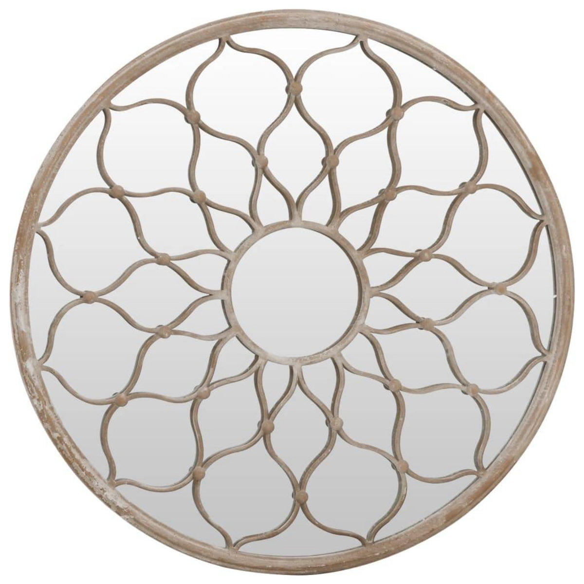 VIDAXL Miroir de jardin Sable 60x3 cm Fer Rond utilisation exterieure