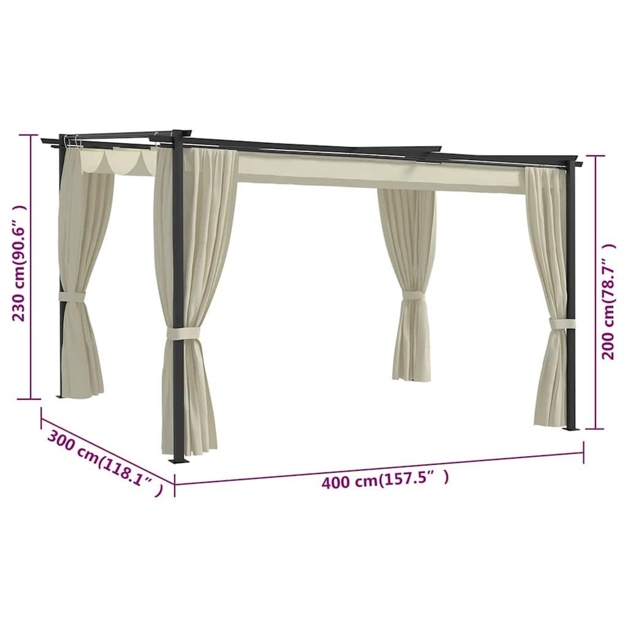 Voir la diapositive 6 : VIDAXL Belvedere 4x3 m creme