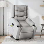 VIDAXL Fauteuil de massage inclinable Gris clair Tissu