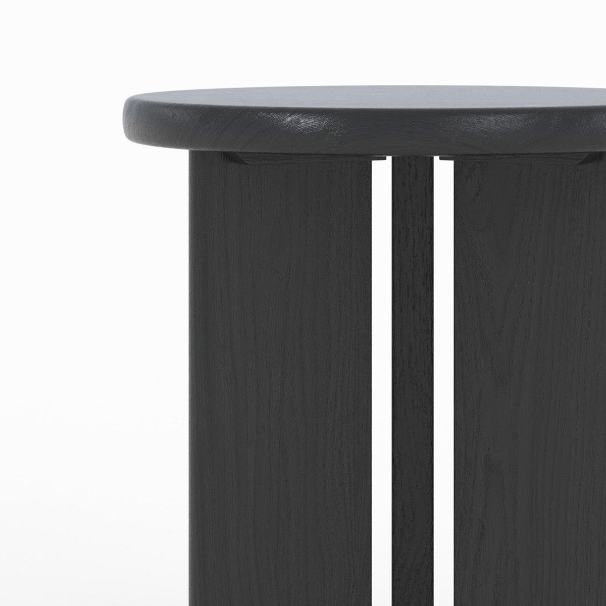 Rendez vous déco Table d'appoint ronde en bois noir D40 cm-Néa