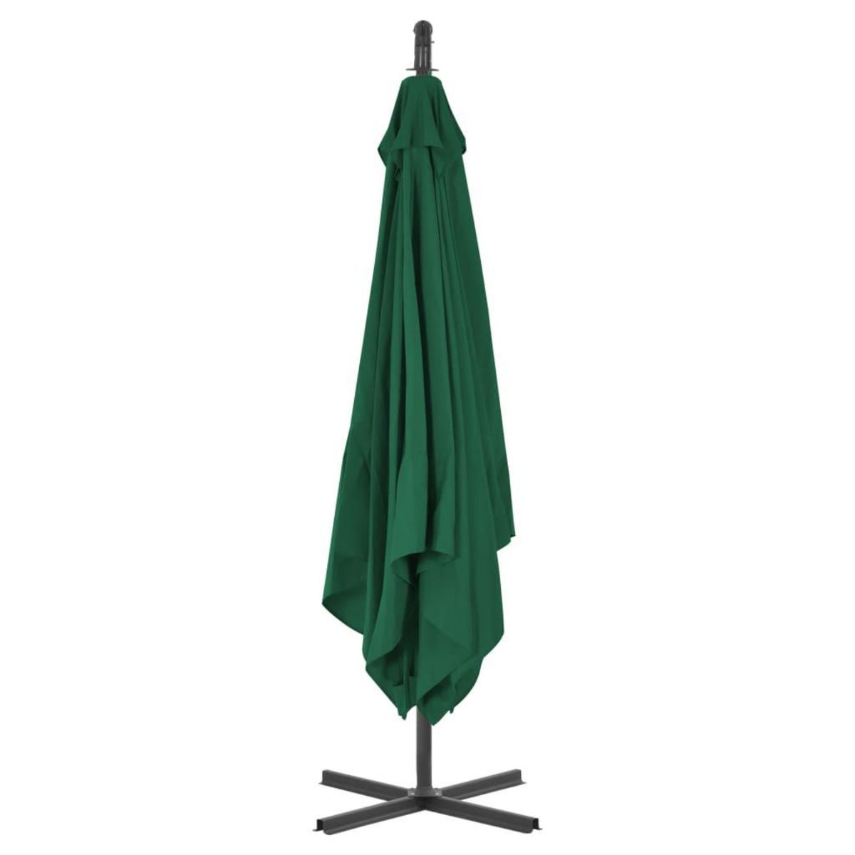 VIDAXL Parasol de jardin en porte-a-faux avec mat en acier vert