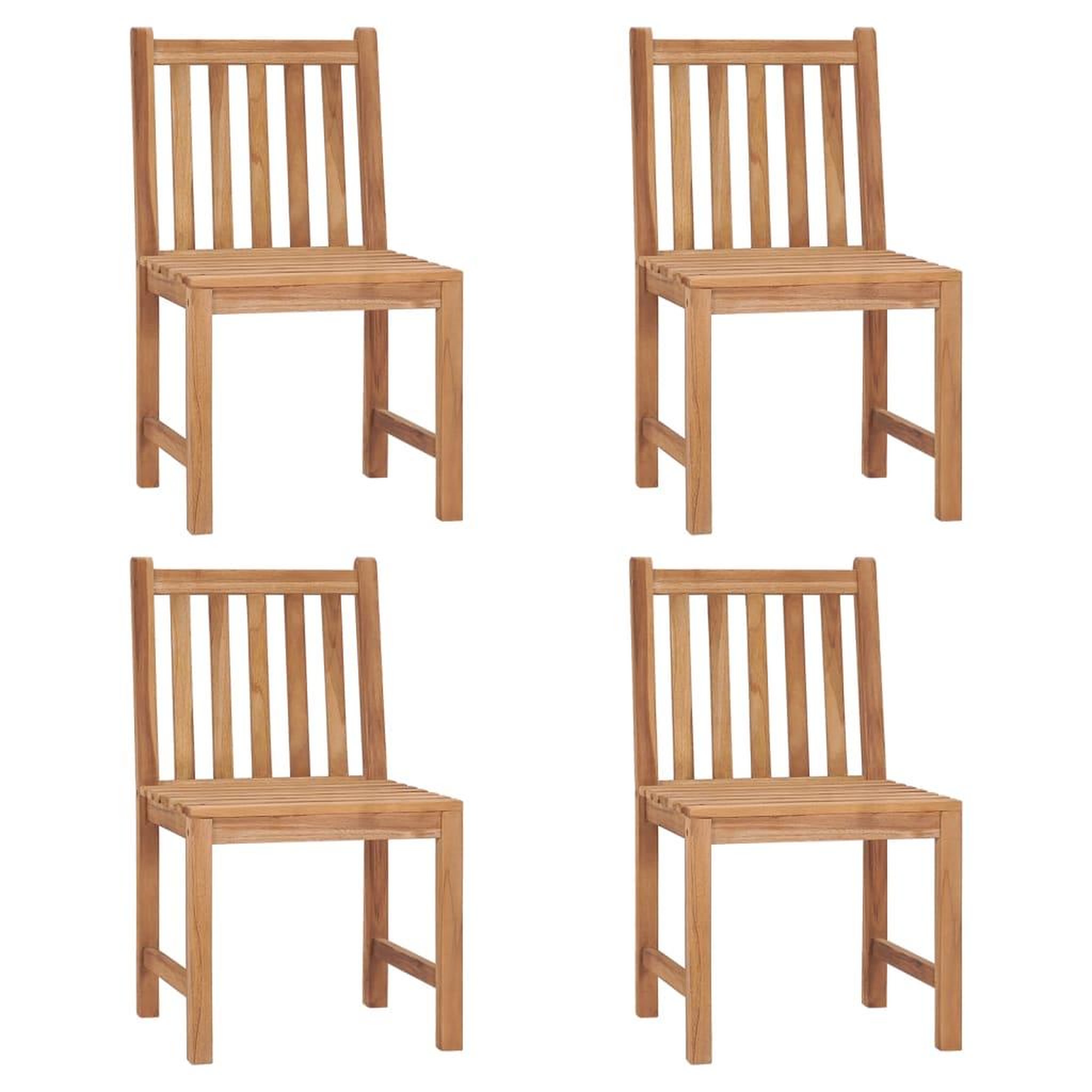 Voir la diapositive 2 : VIDAXL Chaises de jardin lot de 4 avec coussins Bois de teck massif
