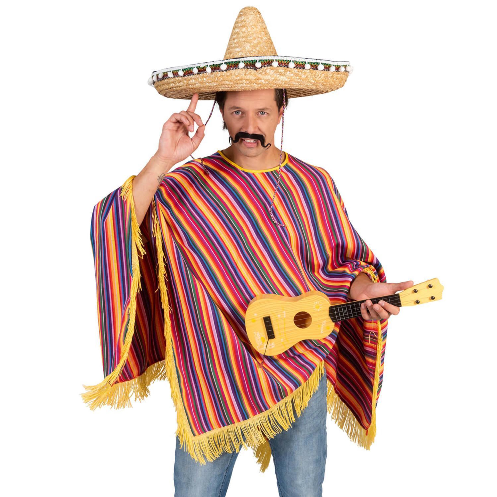 FUNNY FASHION Déguisement Poncho Tequila sunrise - Adulte