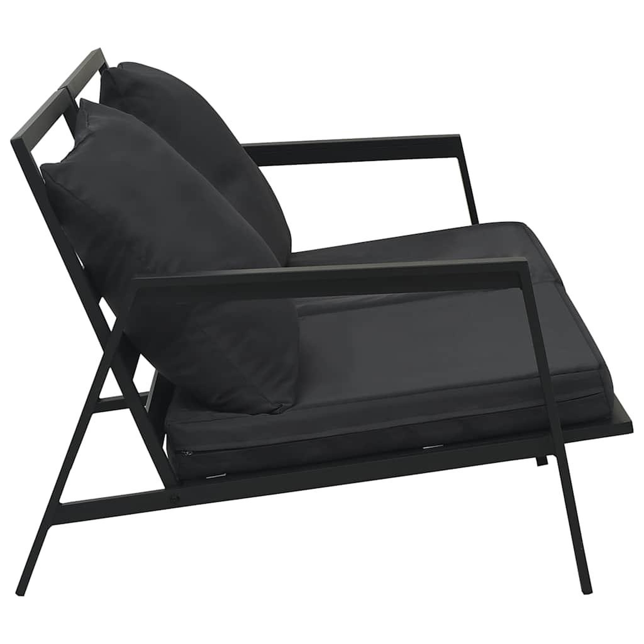 Voir la diapositive 4 : VIDAXL Salon de jardin 5 pcs avec coussins aluminium gris fonce