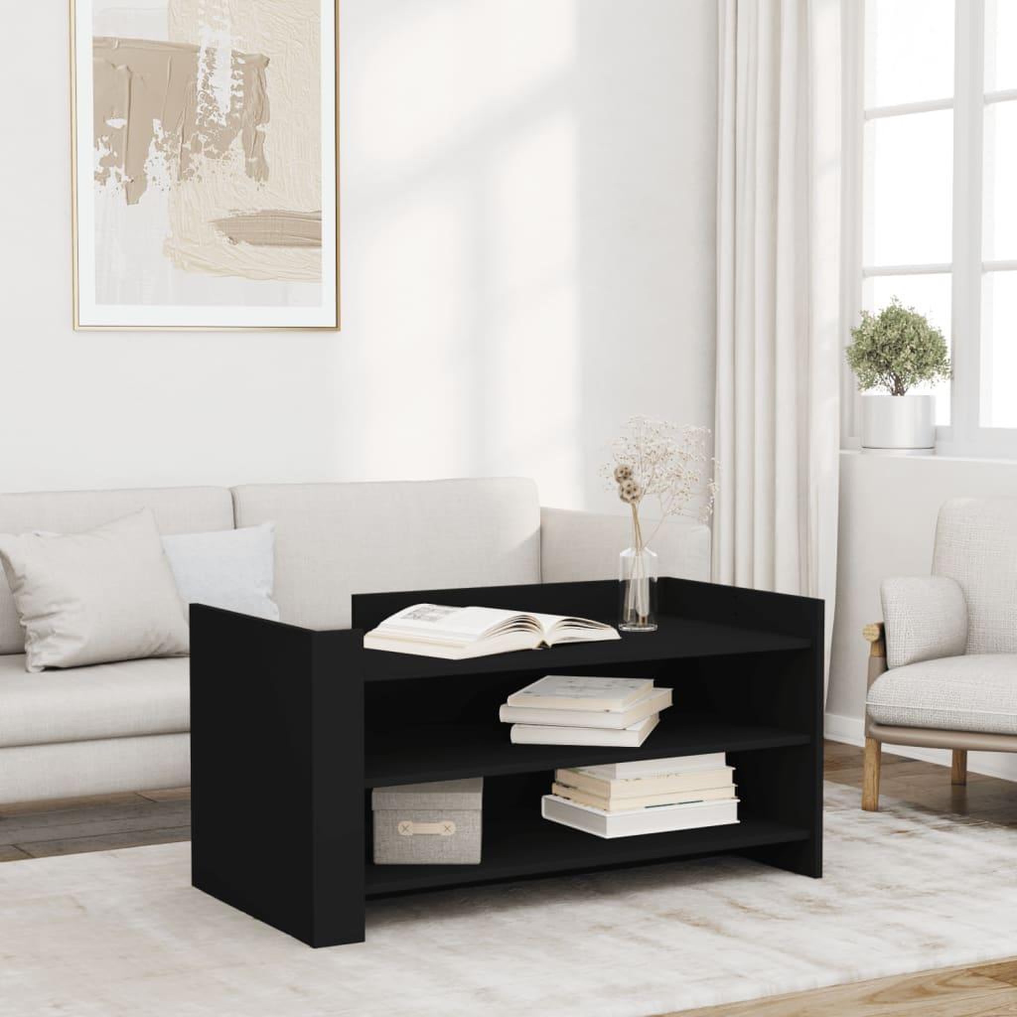 VIDAXL Table basse noir 100x50x50 cm bois d'ingenierie