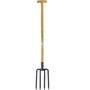 Voir la diapositive 2 : GARDENSTAR Fourche avec manche en bois de cèdre - 100 cm