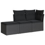 Voir la diapositive 2 : VIDAXL Salon de jardin 3 pcs avec coussins noir resine tressee