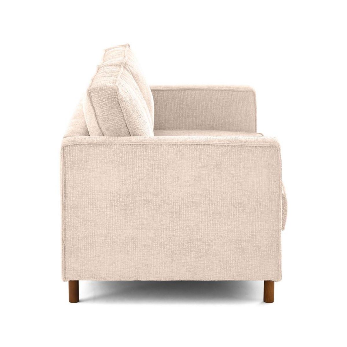 LISA DESIGN Jake - canapé droit 2 places en tissu velours relief - pieds en bois foncé