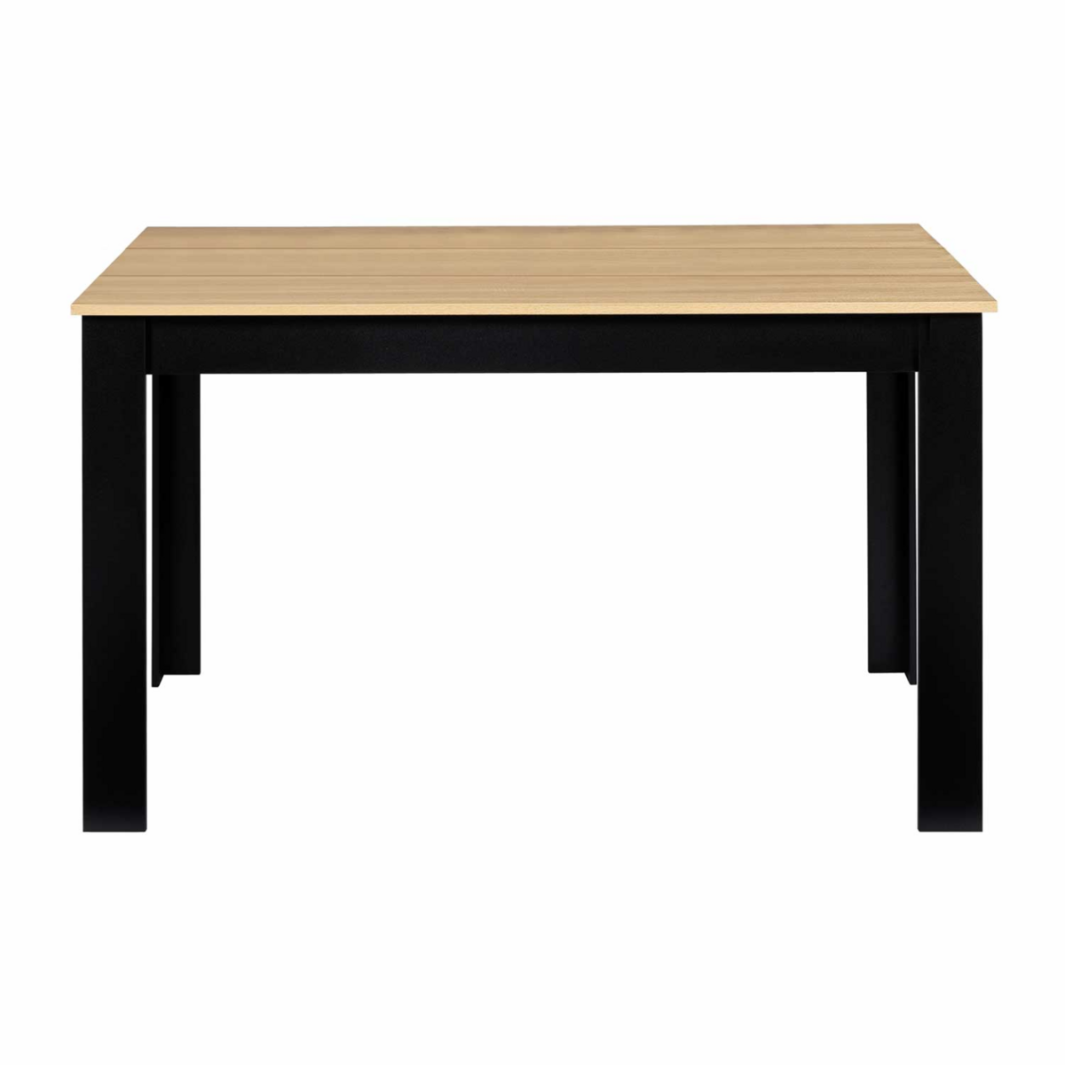 ID MARKET Table à manger rectangle ROZY 6 personnes noire plateau façon hêtre 110 cm