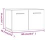 Voir la diapositive 6 : VIDAXL Armoire murale Sonoma gris 60x36,5x35 cm Bois d'ingenierie