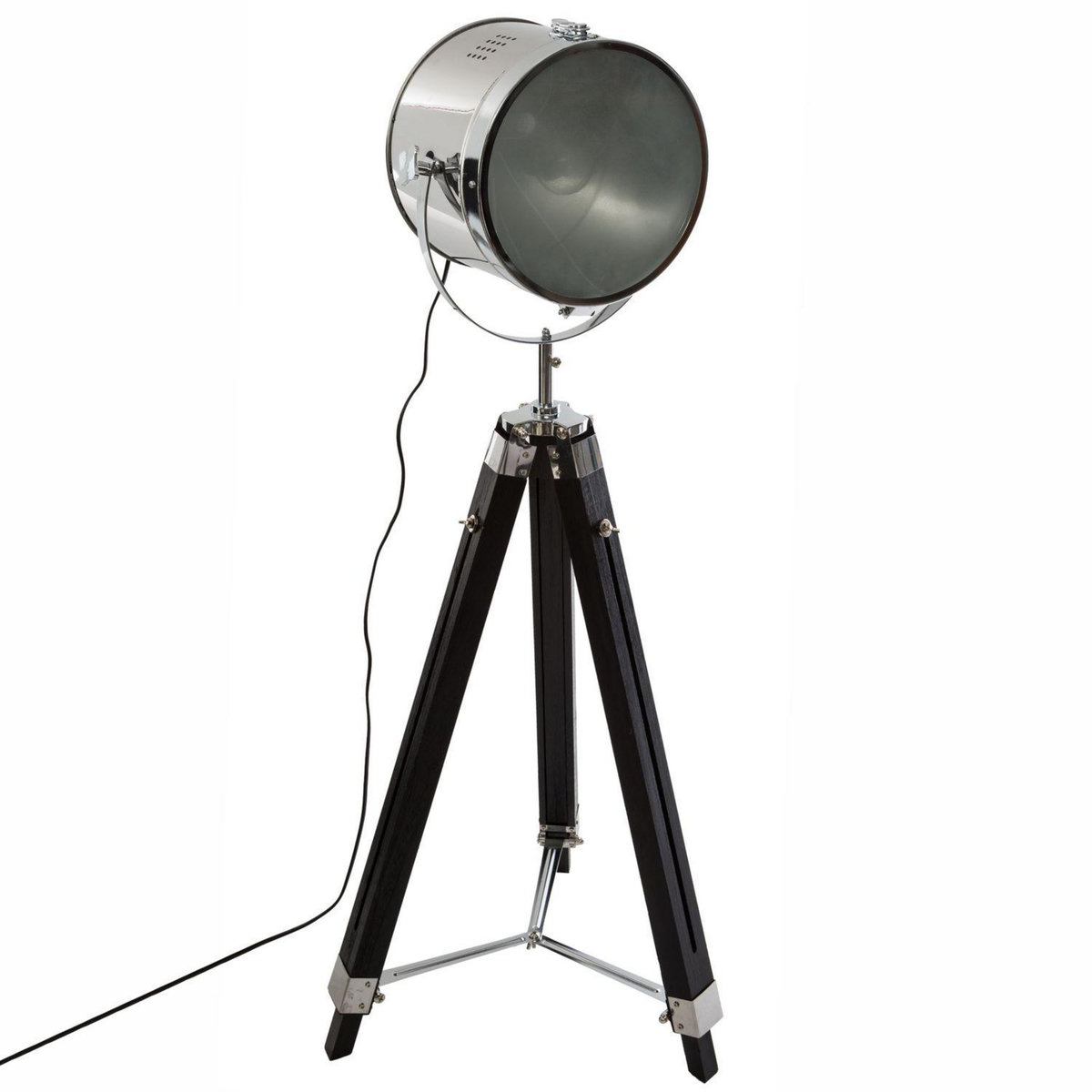 TOILINUX Lot de 2 Lampadaires bois et métal Ebor - Hauteur 150 cm - Noir