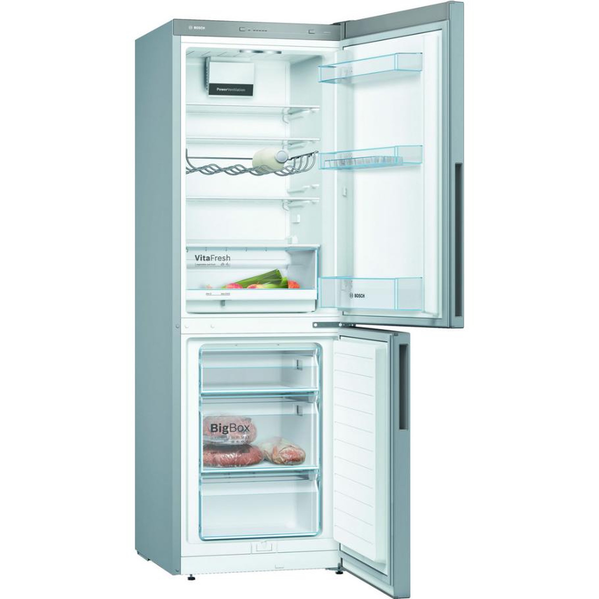 Voir la diapositive 3 : BOSCH Réfrigérateur combiné 60cm 287l brassé inox - KGV33VLEAS