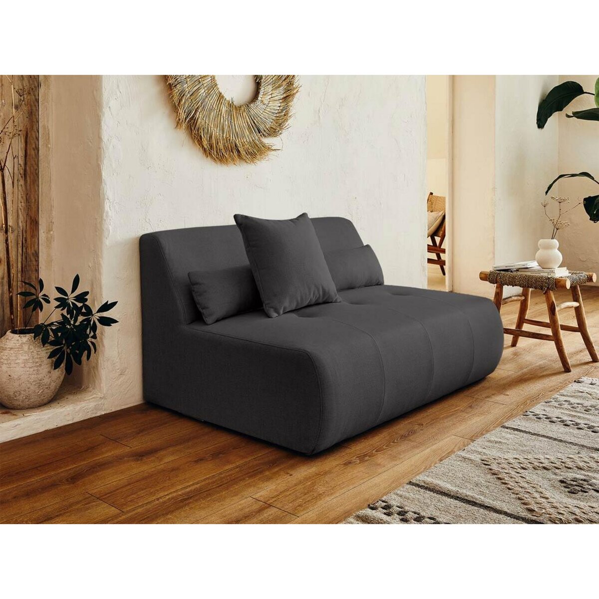 LISA DESIGN Onyx - canapé modulable d'angle réversible 4 places - en tissu