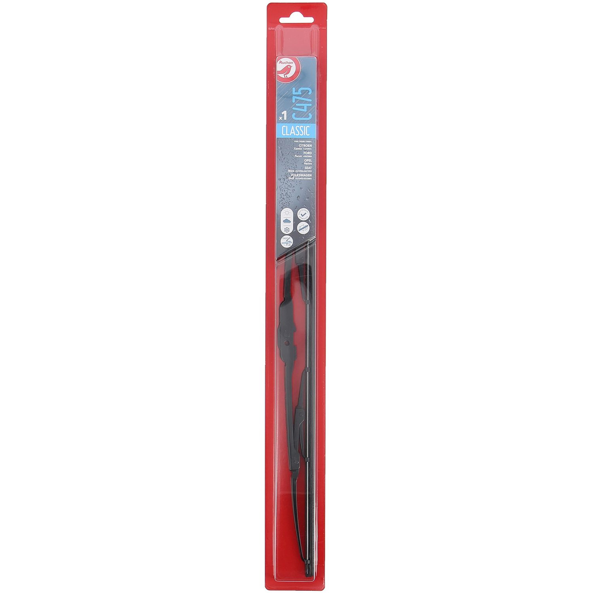 Voir la diapositive 2 : AUCHAN Balai d'essuie-glace C475 48cm pour CITROËN FORD OPEL SEAT VOLKSWAGEN