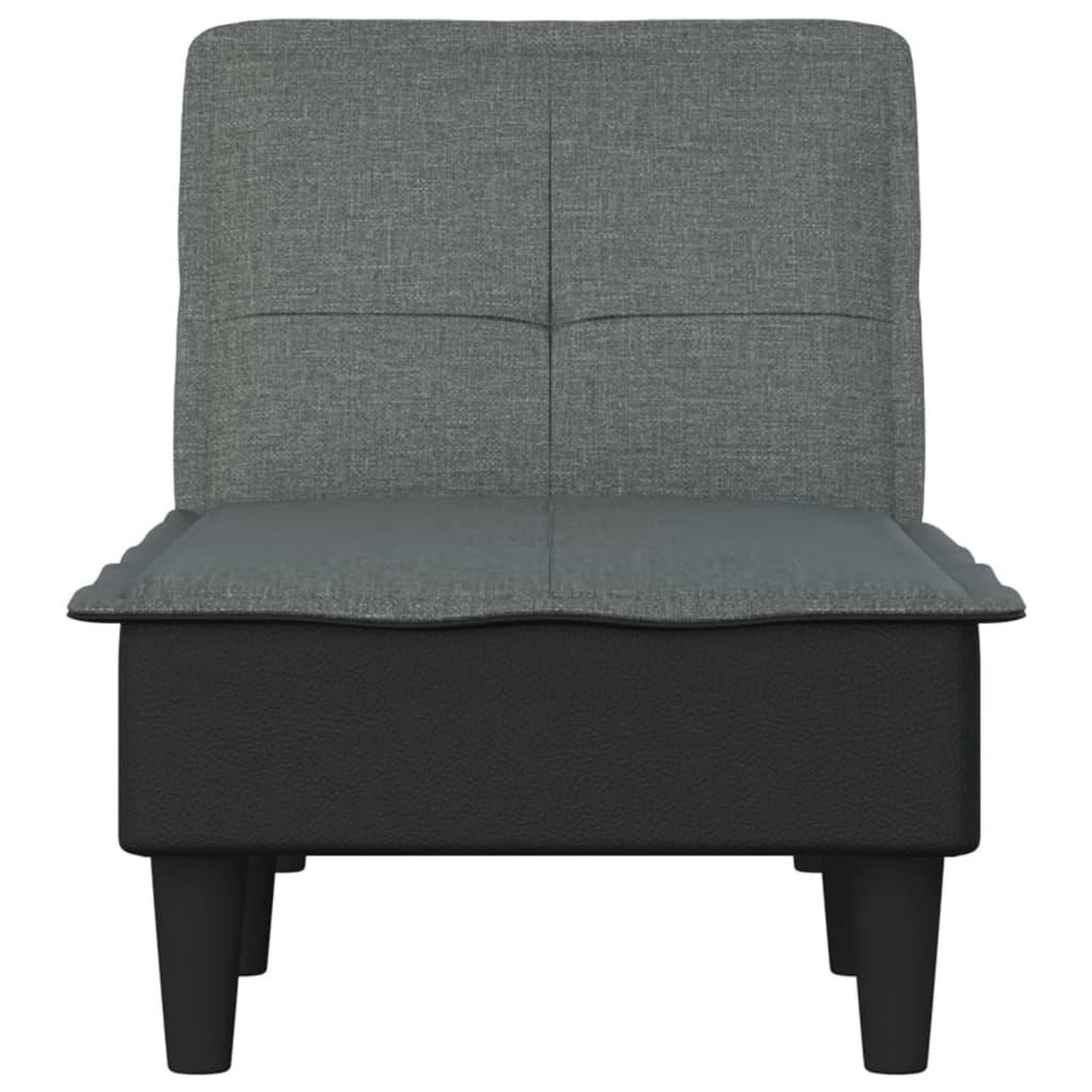 Voir la diapositive 4 : VIDAXL Chaise longue gris fonce tissu