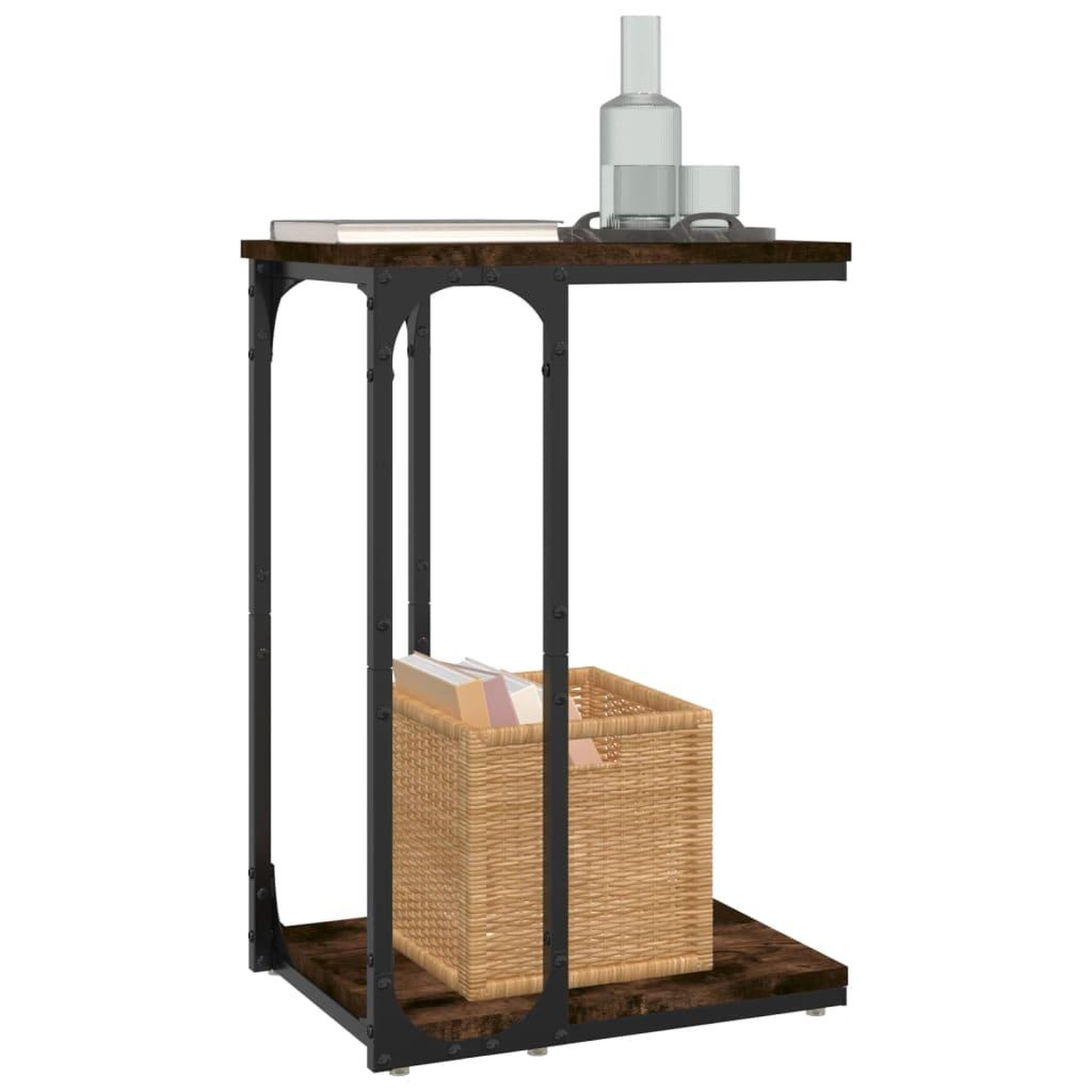 Voir la diapositive 4 : VIDAXL Table d'appoint Chene fume 40x30x60 cm Bois d'ingenierie
