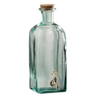 Fontaine à boisson en verre au design diamant - 6L - Transparent/doré- H  30,3 x D 17,5 cm
