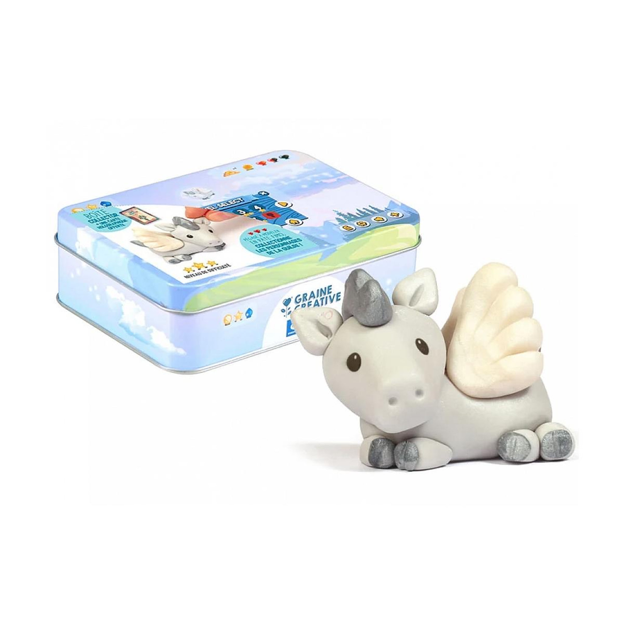 Voir la diapositive 2 : Fimo boite metal  fantastique pegase