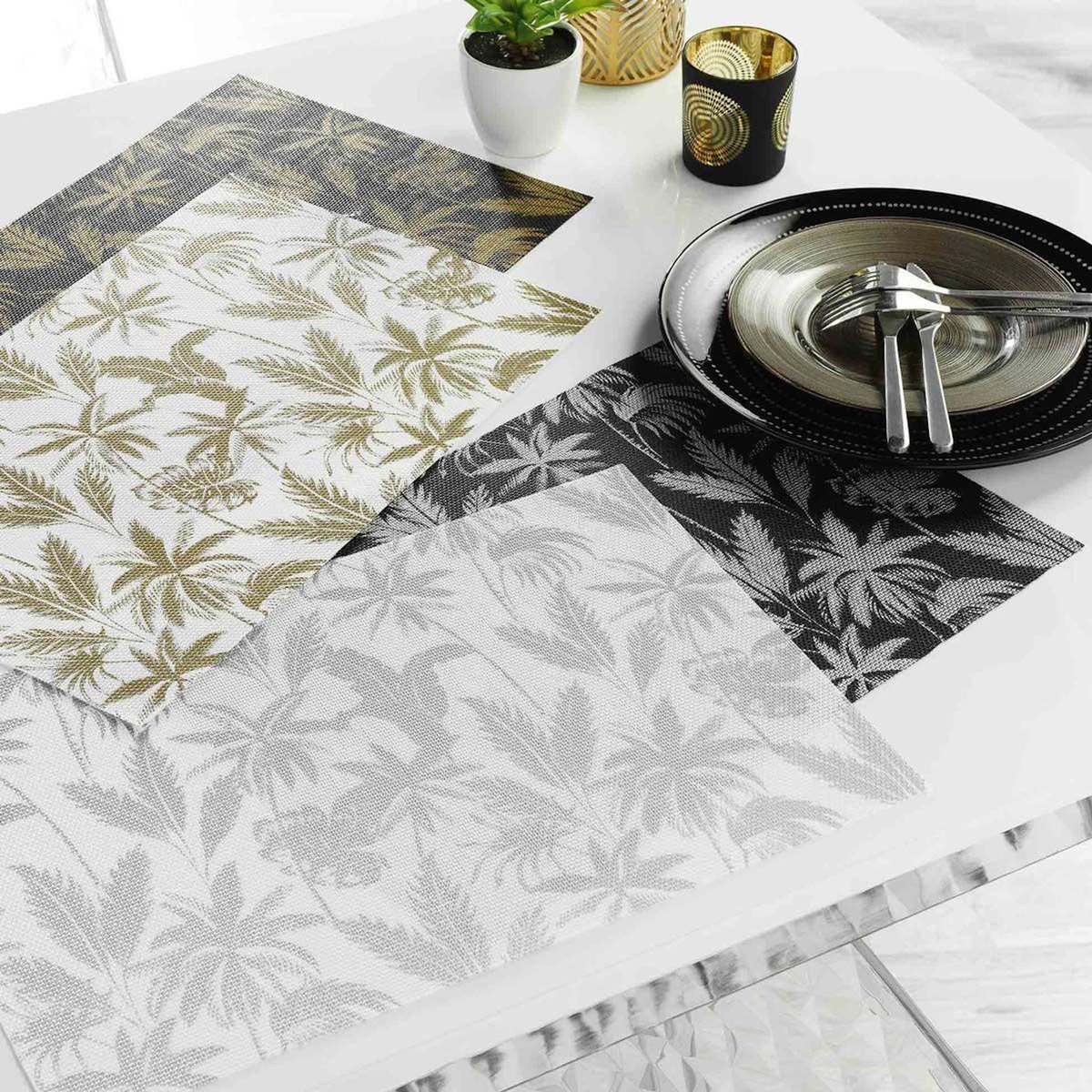 Paris Prix Set de Table  Feuillor  28x43cm Noir & Or