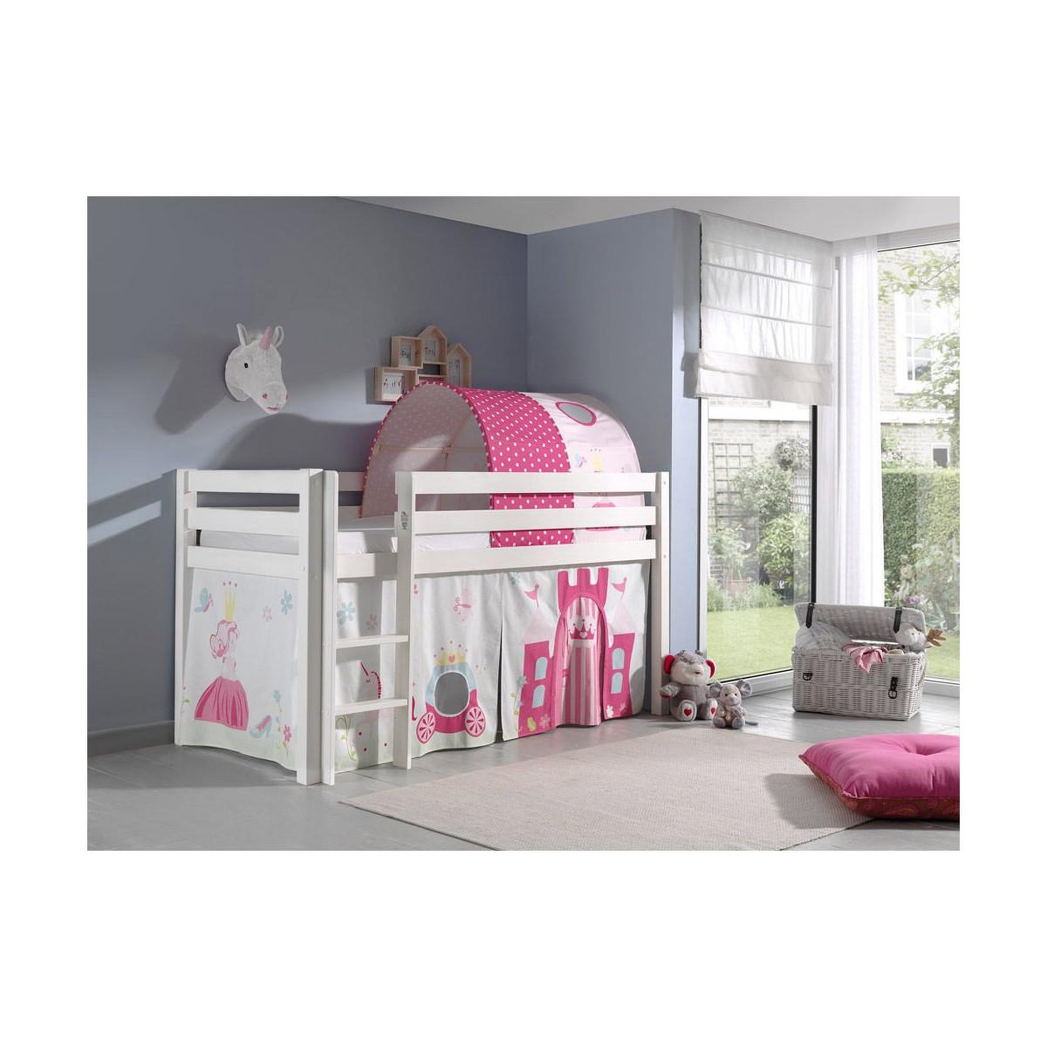Voir la diapositive 3 : Paris Prix Pack - lit enfant, tente & tunnel  pino princesse  blanc