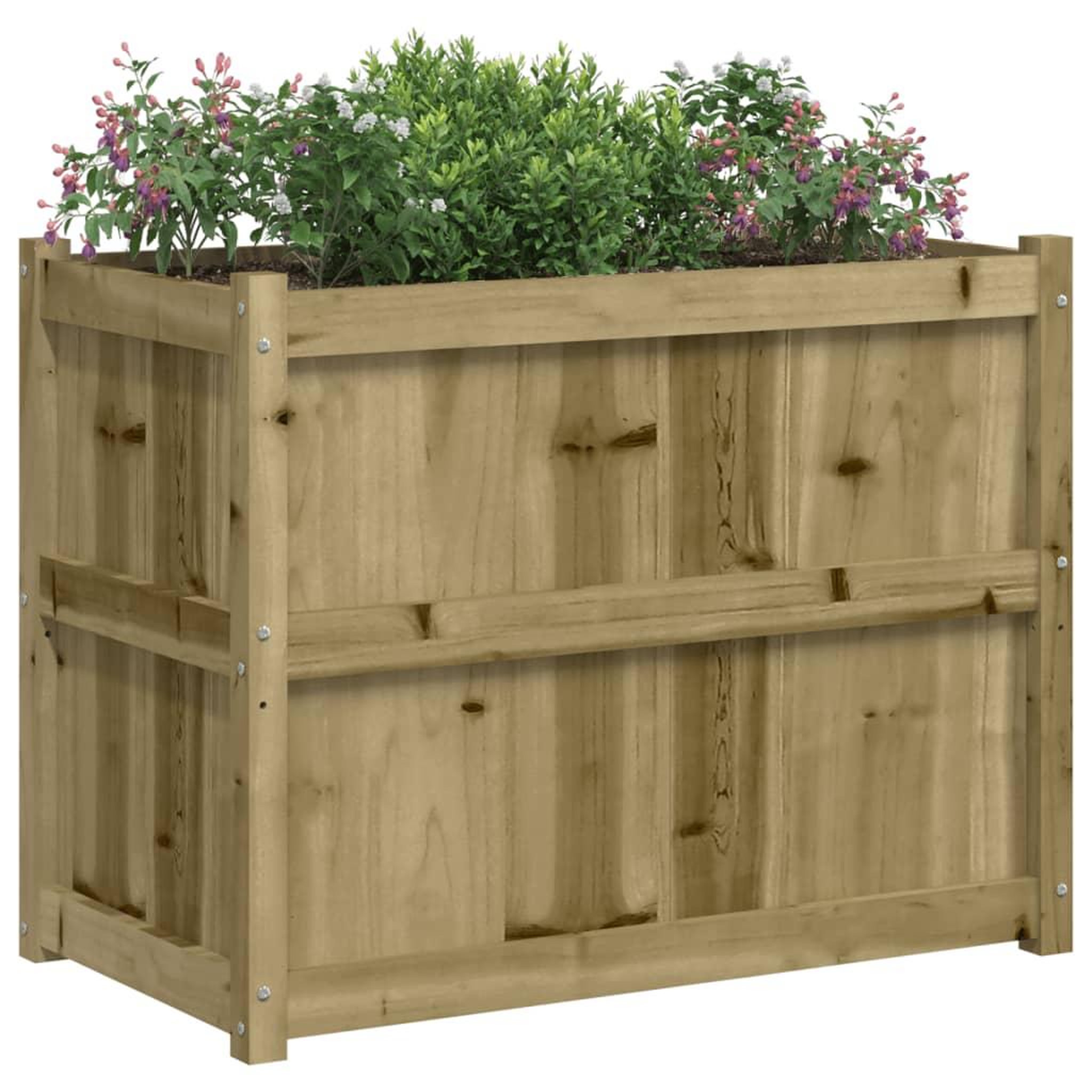 Voir la diapositive 4 : VIDAXL Jardiniere 90x50x70 cm bois de pin impregne