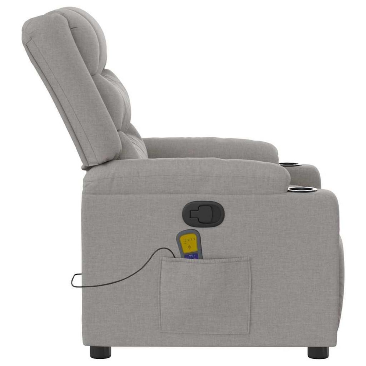 VIDAXL Fauteuil de massage inclinable gris nuage tissu