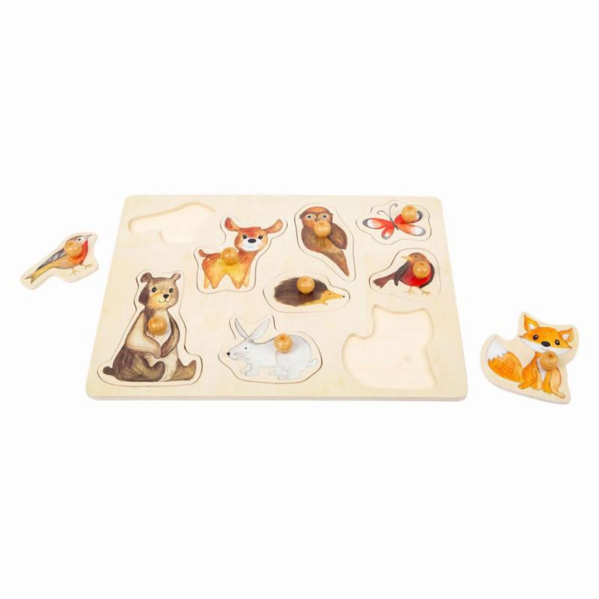 SMALL FOOT Small Foot - Wooden Knob Puzzle Forest Animals, 9 pcs. 11499