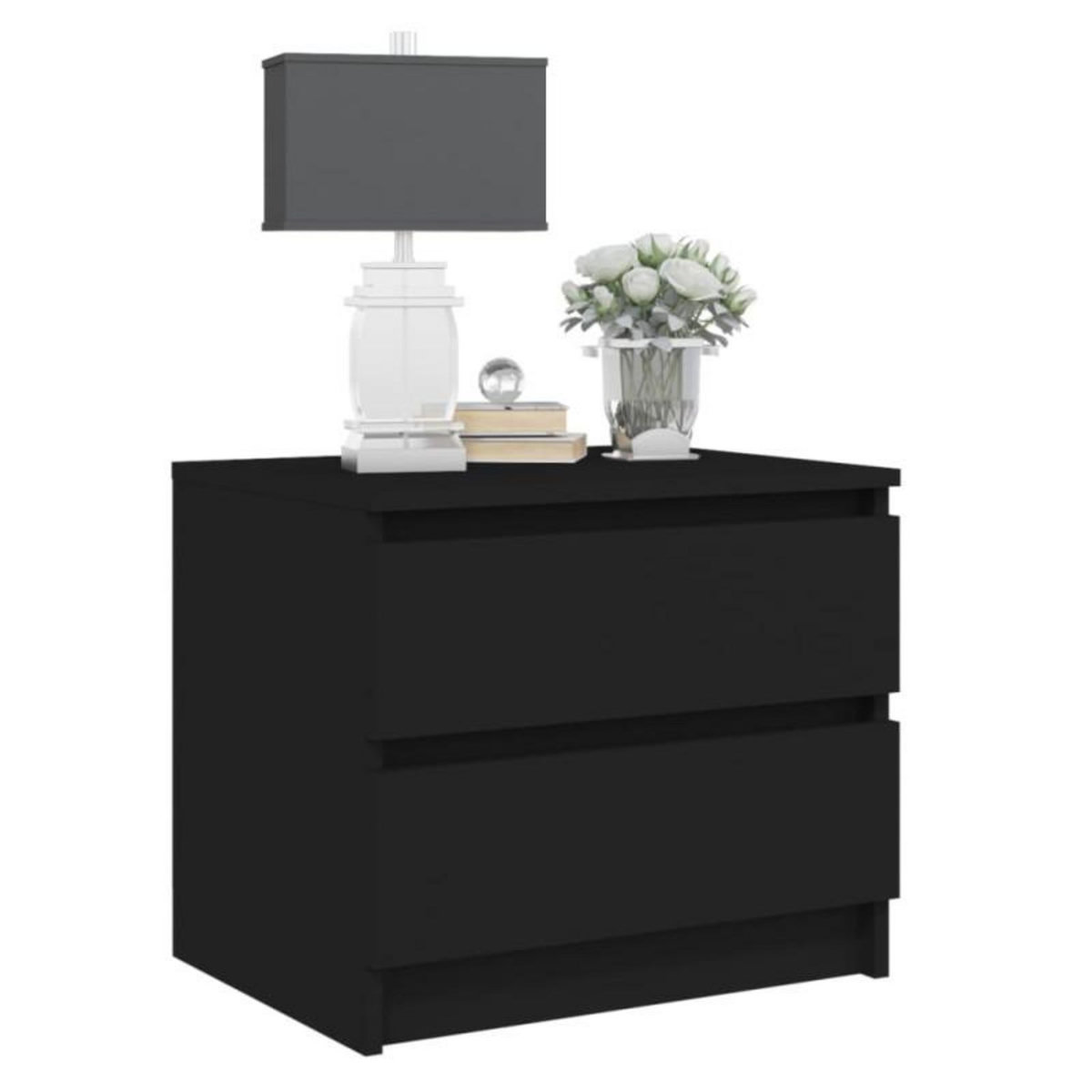 VIDAXL Tables de chevet 2 pcs Noir 50x39x43,5 cm Aggloméré