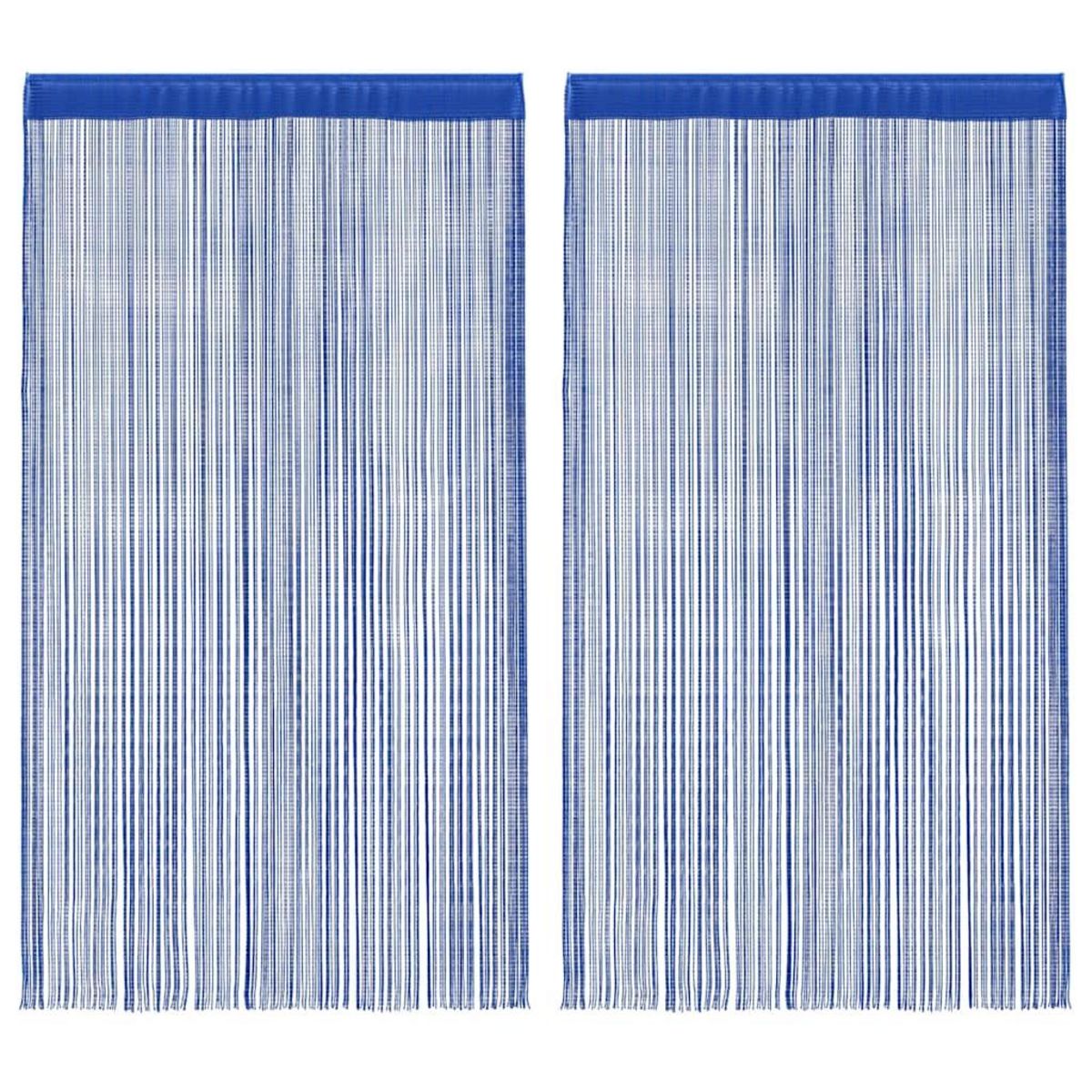 VIDAXL Rideau en fils 2 pcs 100 x 250 cm Bleu