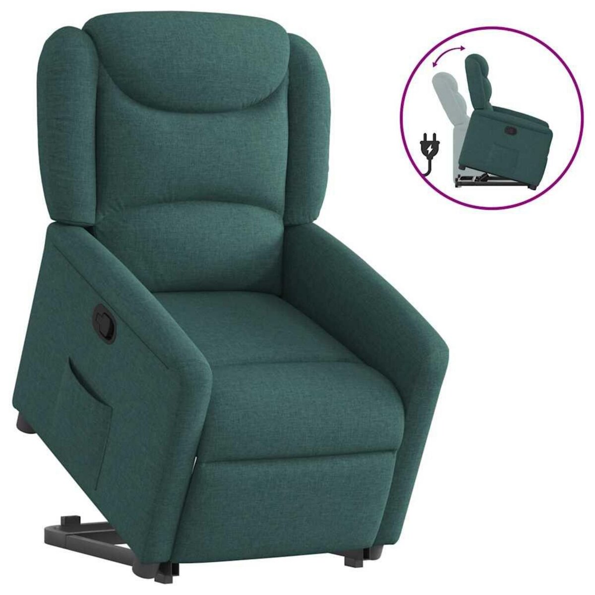 VIDAXL Fauteuil inclinable vert fonce tissu