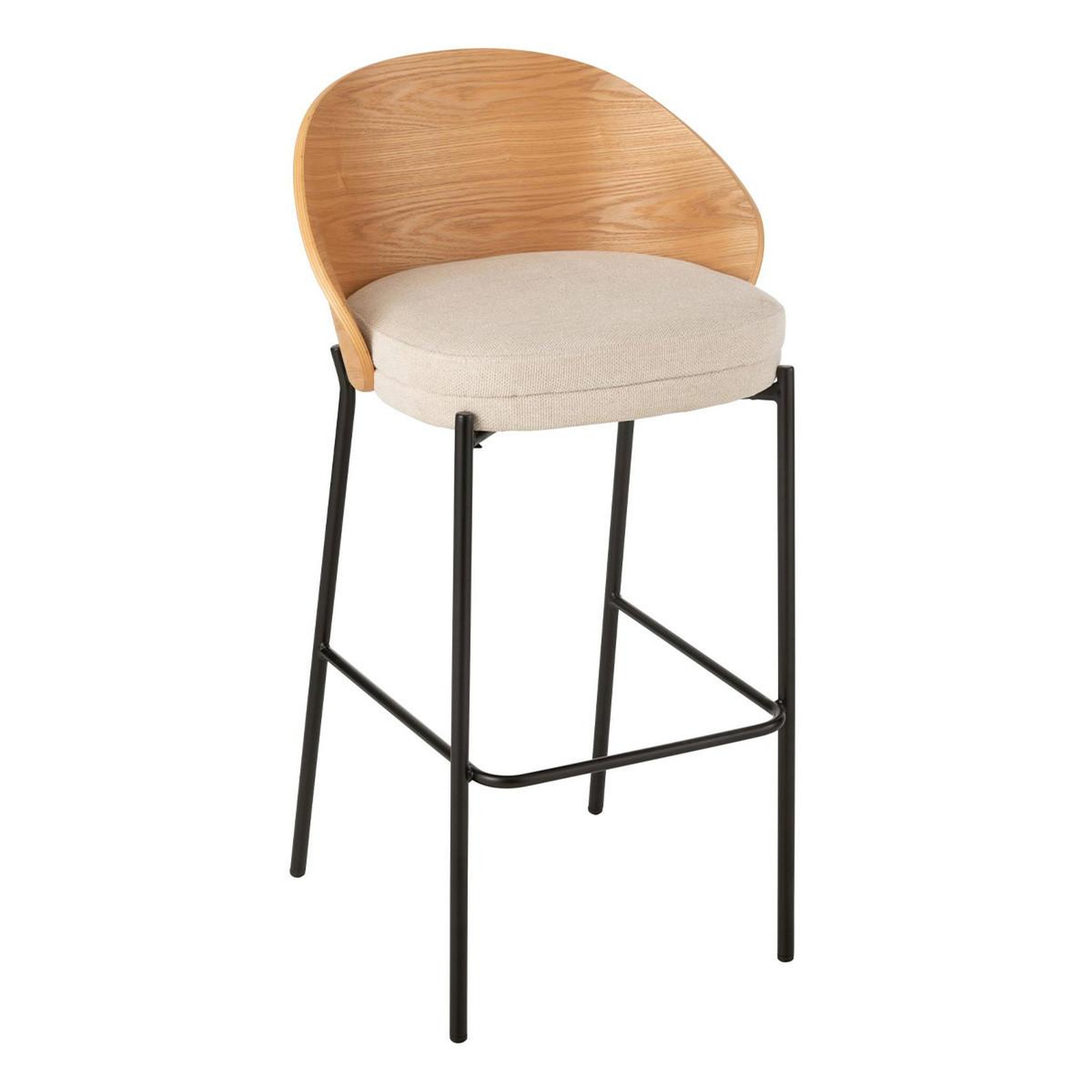 J-LINE Chaise de bar design  lone  97cm naturel & beige