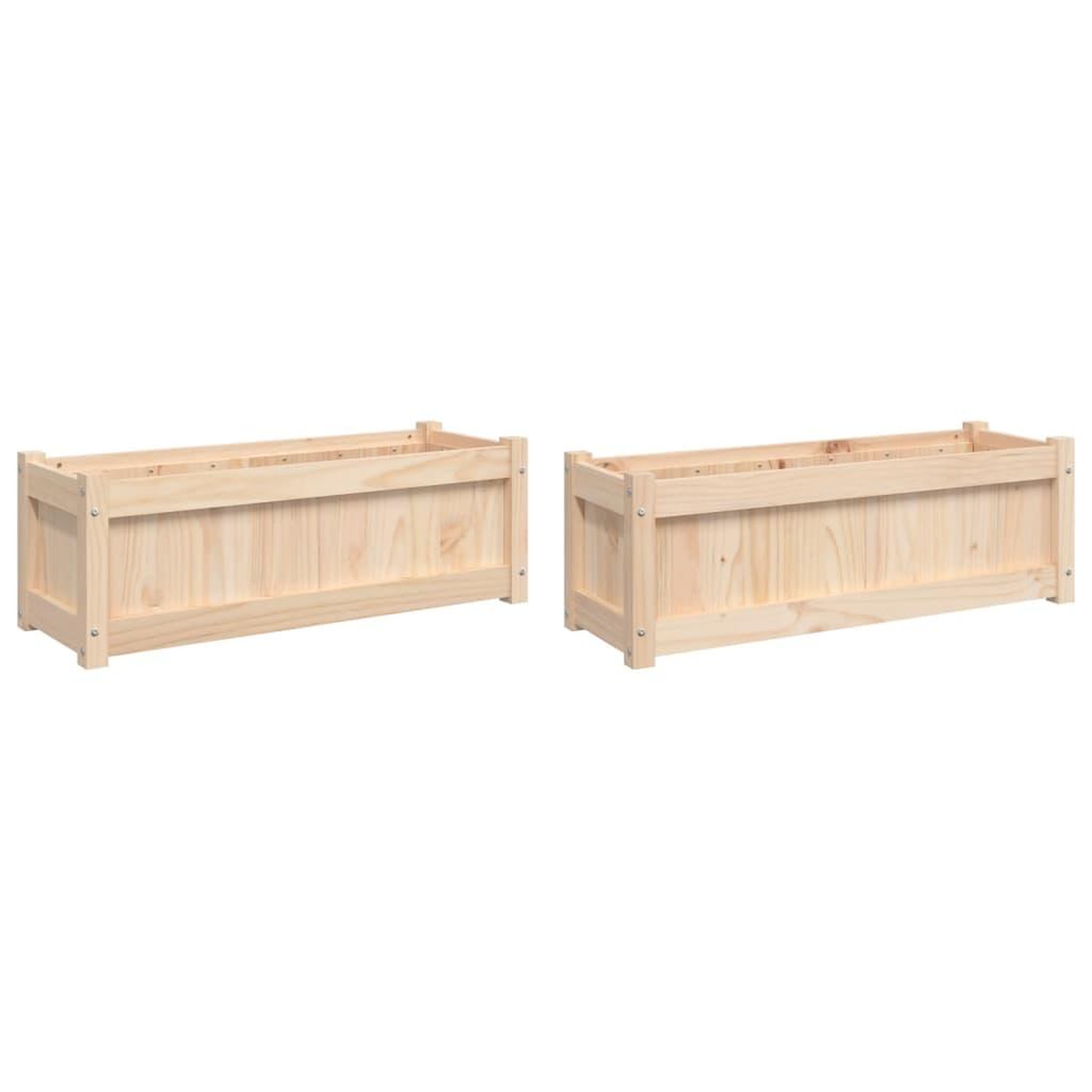 Voir la diapositive 2 : VIDAXL Jardinieres 2 pcs bois de pin massif