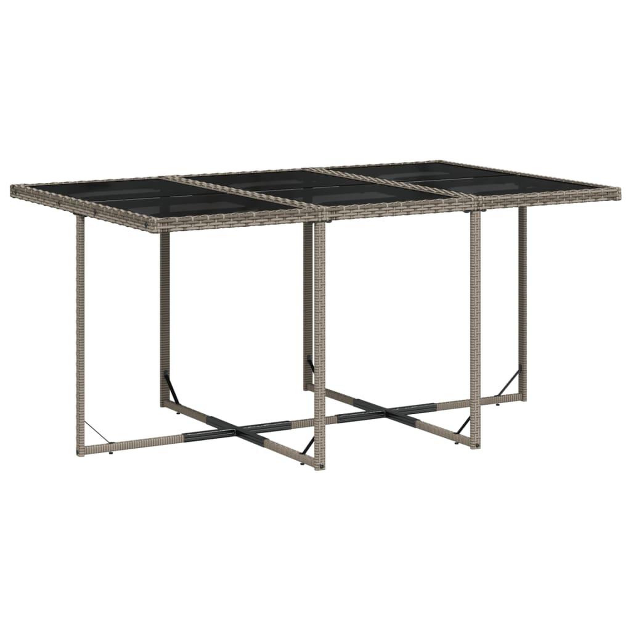 Voir la diapositive 3 : VIDAXL Ensemble a manger de jardin 11pcs avec coussins gris poly rotin