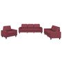 Voir la diapositive 2 : VIDAXL Ensemble de canapes 3 pcs rouge bordeaux tissu