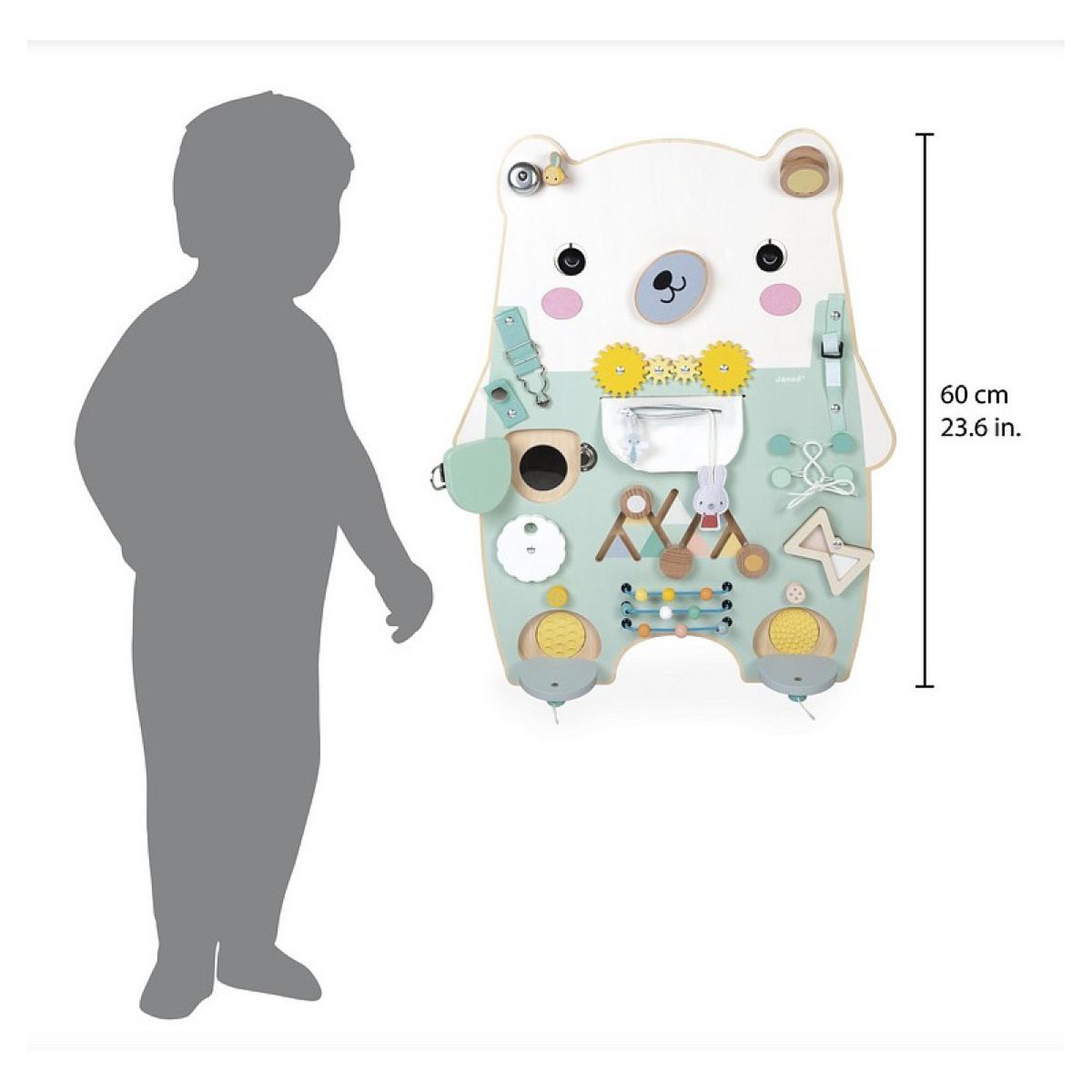 Voir la diapositive 3 : Juratoys-Janod Pure Busy board Ourson blanc