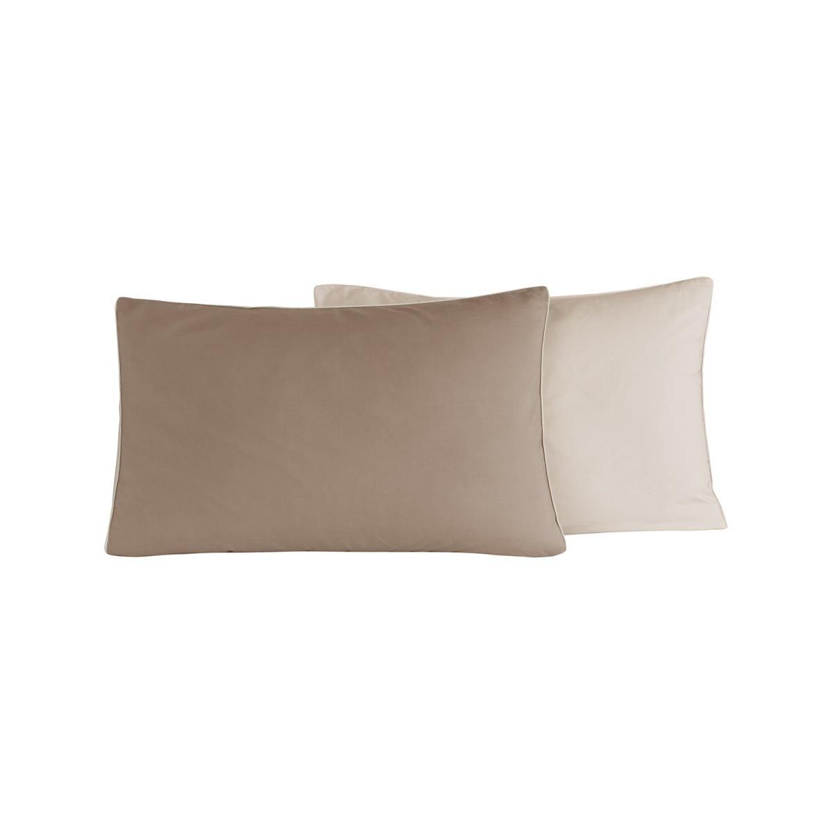 Sensei Maison Lot de 2 taies d'oreiller bicolores en percale coton DOZMARY