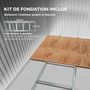 Voir la diapositive 6 : OUTSUNNY Abri de jardin - remise pour outils - cabanon double porte coulissante - fondation incluse - dim. 277L x 191l x 192H cm - tôle d'acier ondulée terracotta