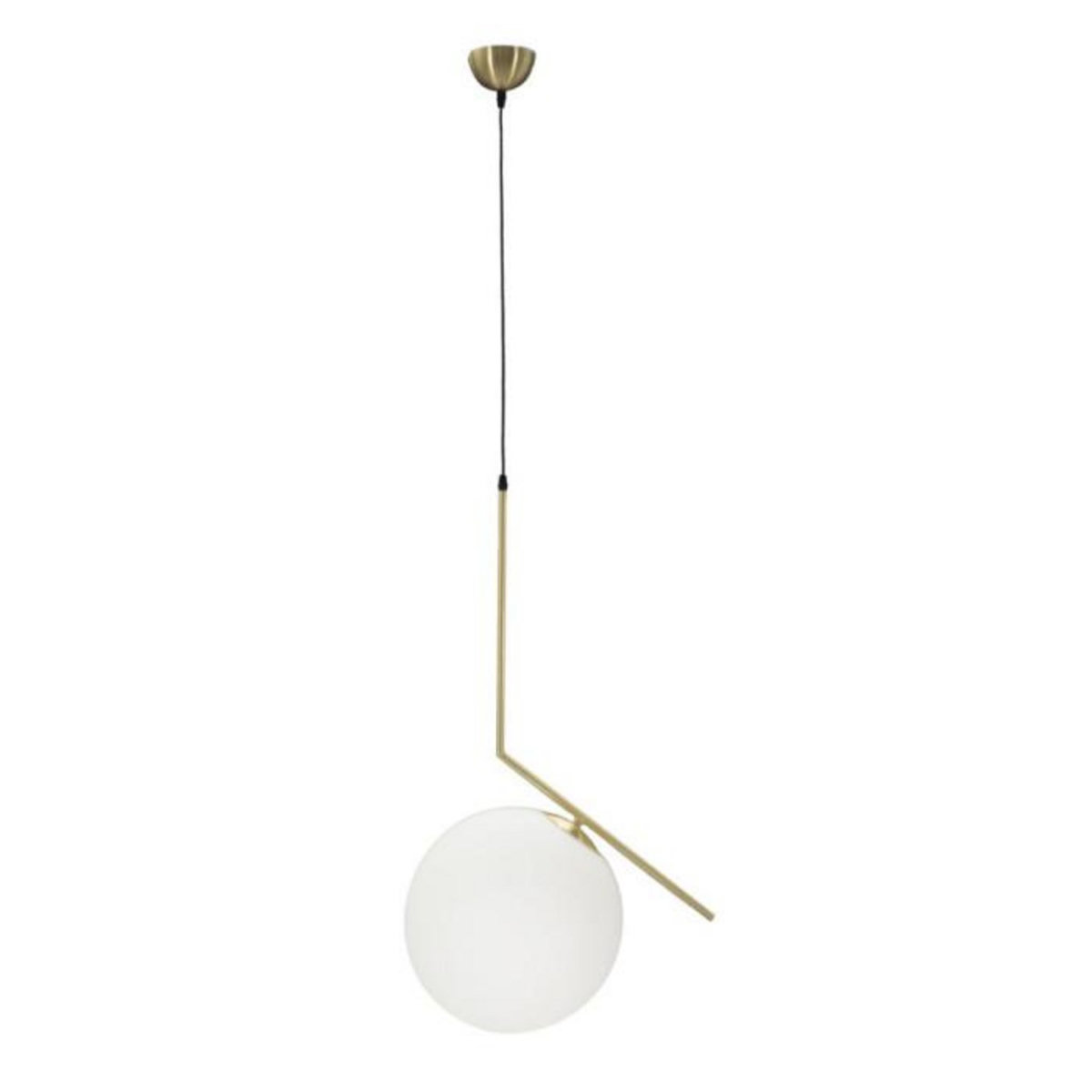 Paris Prix Lampe Suspension Sphère  Glamy  50cm Blanc & Or