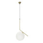 Voir la diapositive 1 : Paris Prix Lampe Suspension Sphère  Glamy  50cm Blanc & Or
