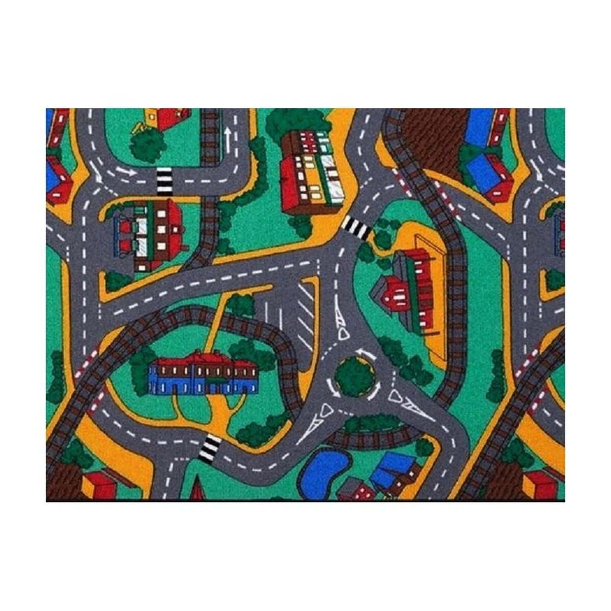 Tapis jeu pour enfant voitures dans la ville [95 x 133 cm