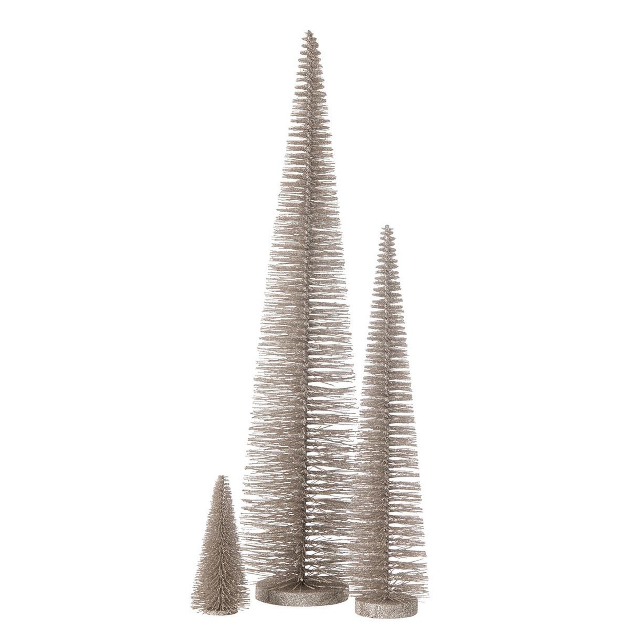Voir la diapositive 2 : J-LINE Sapin de noël déco pailleté  josh  61cm grège